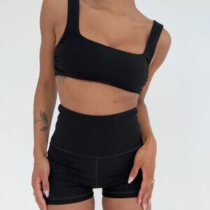 Rumored Sunday Morning Bralette and Morning Short Set Black XS